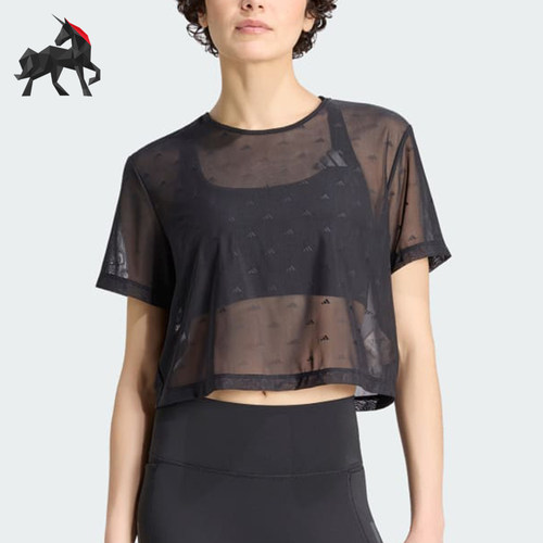Adidas/阿迪达斯正品女士透气时尚圆领舒适短款短袖T恤KH1152