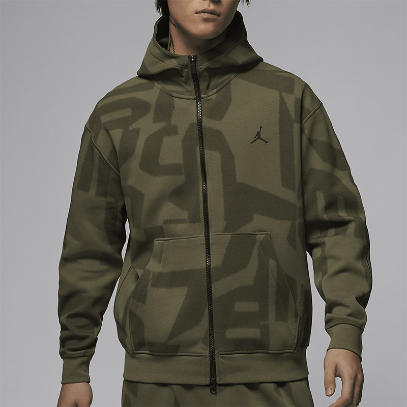 Nike/耐克正品JORDAN男士连帽针织保暖印花外套FV8621-222