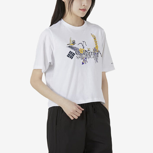 哥伦比亚女子圆领印花休闲短袖