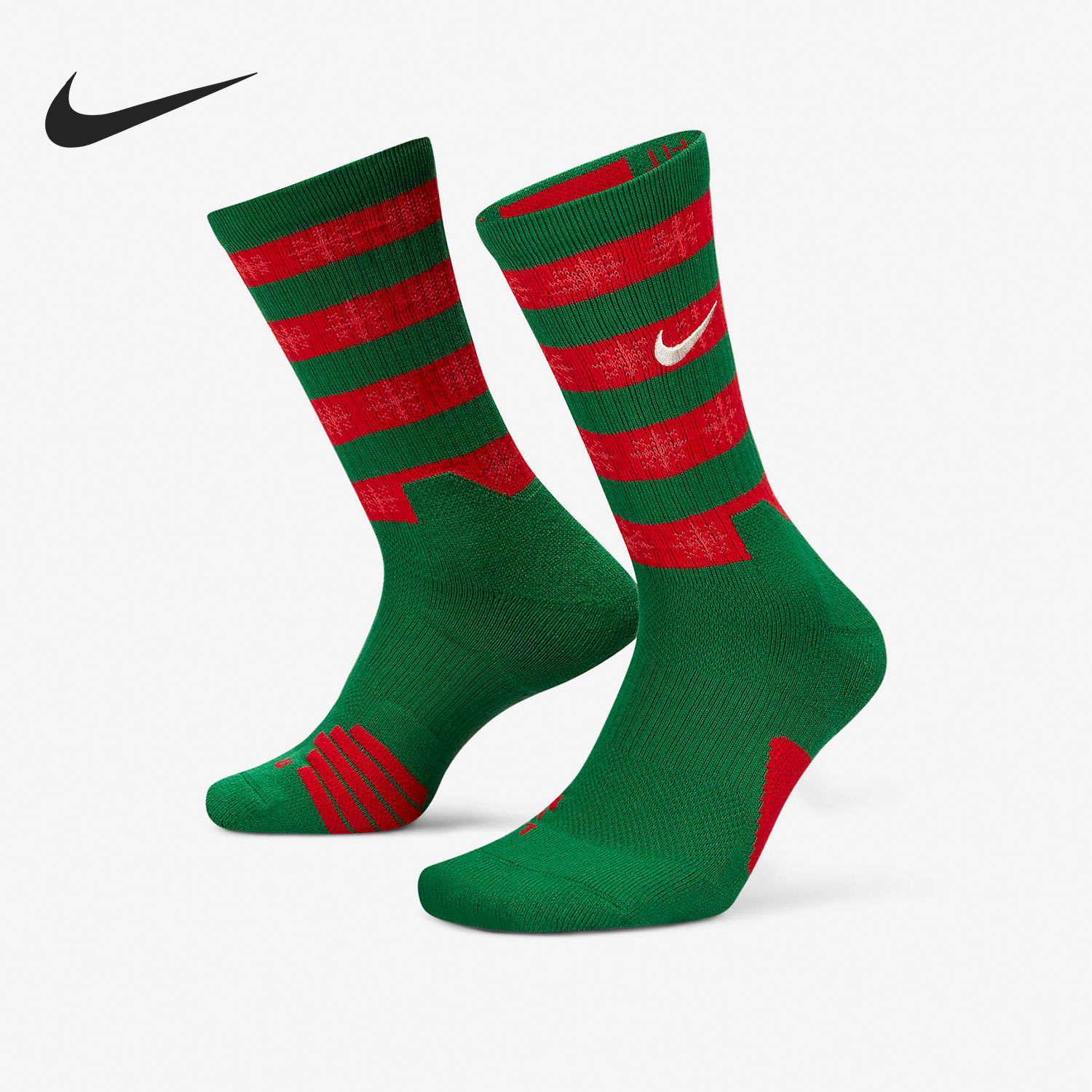 Nike/耐克官方正品男女同款吸湿排汗篮球圣诞袜一双装 DA5097-312