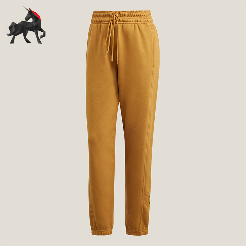 Adidas/阿迪达斯正品新款女士毛圈布双抽绳束脚运动裤IW9889