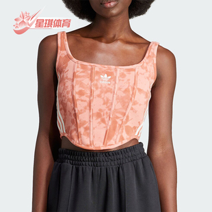 修身 Adidas 印花经典 三叶草女士时尚 运动背心IX6003 阿迪达斯正品