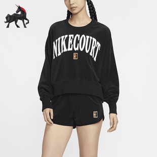Nike/耐克正品Court Heritage女士圆领网球运动衫FQ2243-010