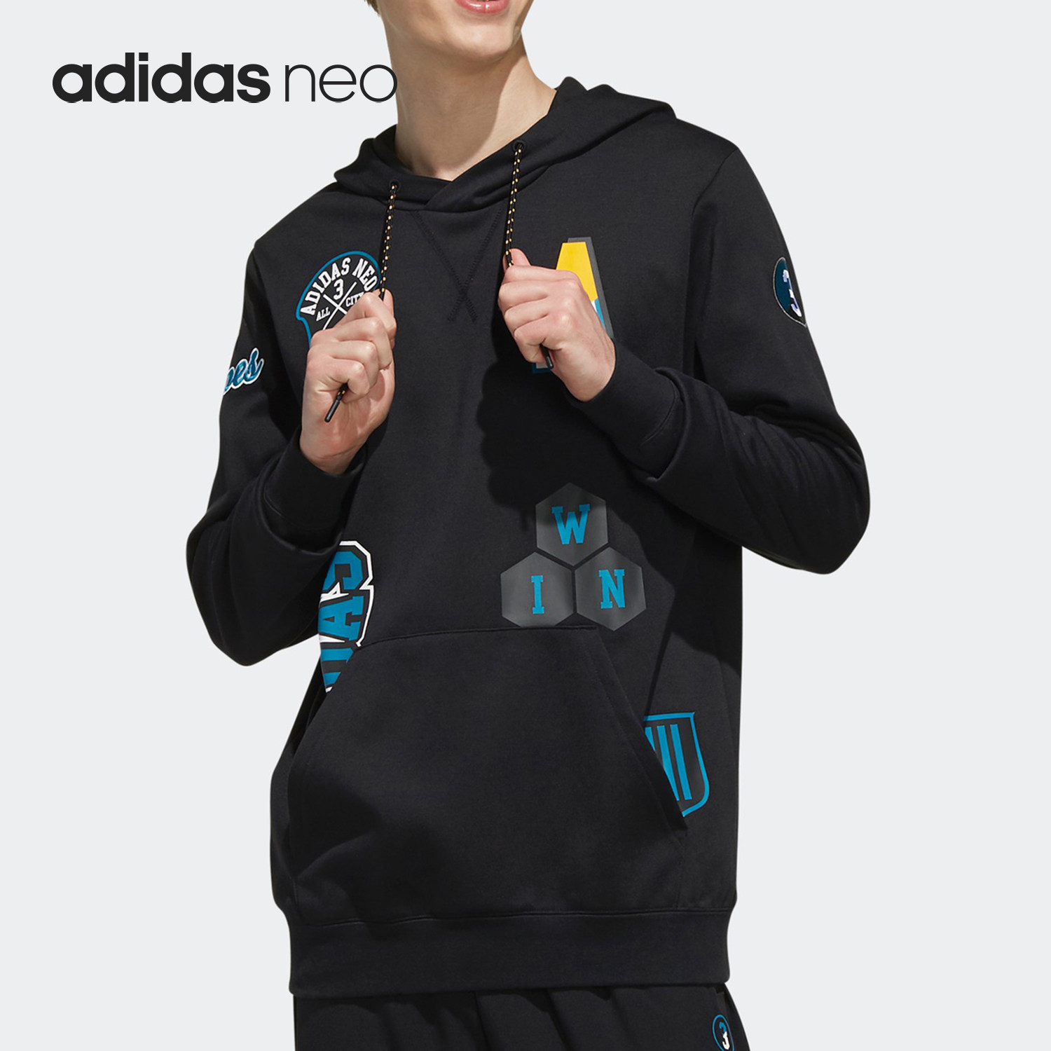 Adidas/阿迪达斯正品 男子 M CS SV HDY连帽休闲套头衫 EI4750