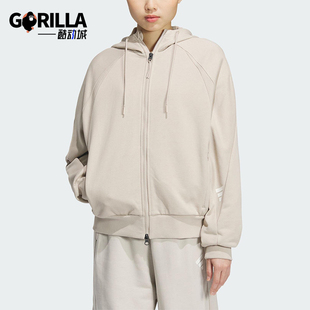 HOODY女士经典 Adidas JKT FUSTL 针织连帽外套JY8068 阿迪达斯正品