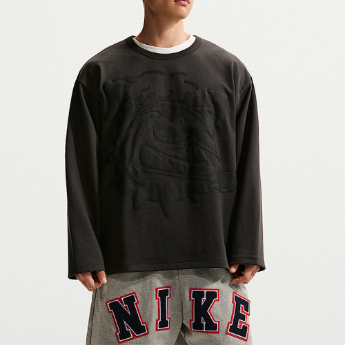 Nike/耐克正品2026男士针织超宽松潮流印花拼接长袖T恤IF2234-060