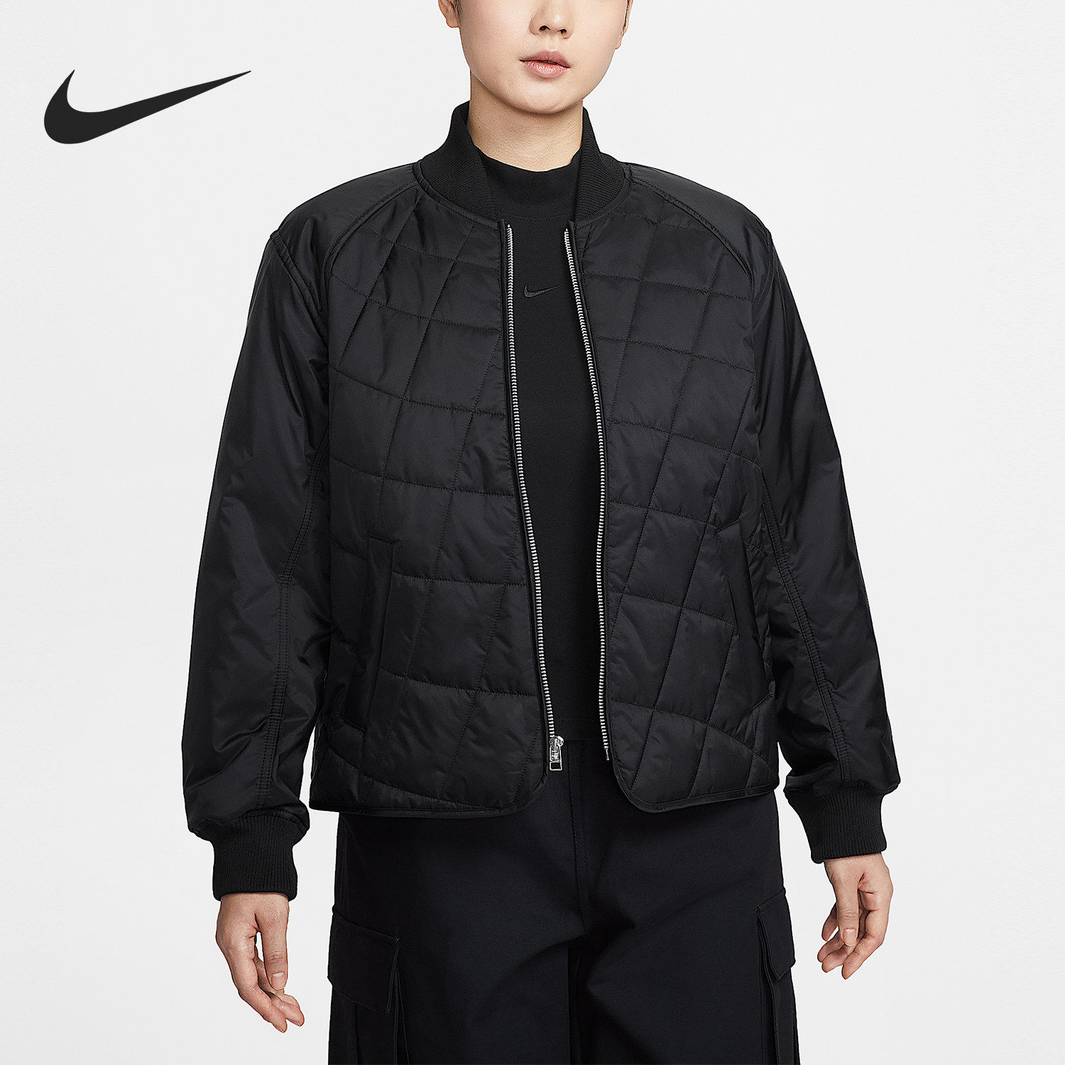 Nike/耐克正品2026春季款女士立领保暖休闲棉服IF0343-010