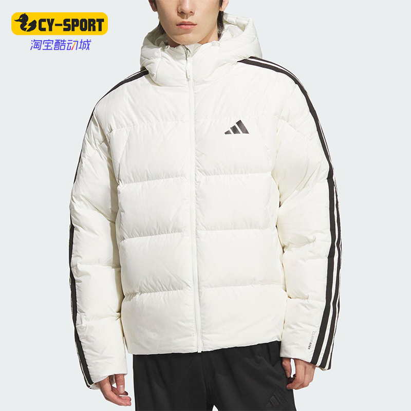 Adidas/阿迪达斯正品3S PUFF D JKT男士连帽保暖日常羽绒服KC2494