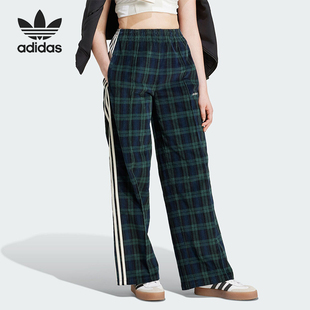IX7415 三叶草女士复古.灯芯绒格纹运动裤 Adidas 阿迪达斯正品