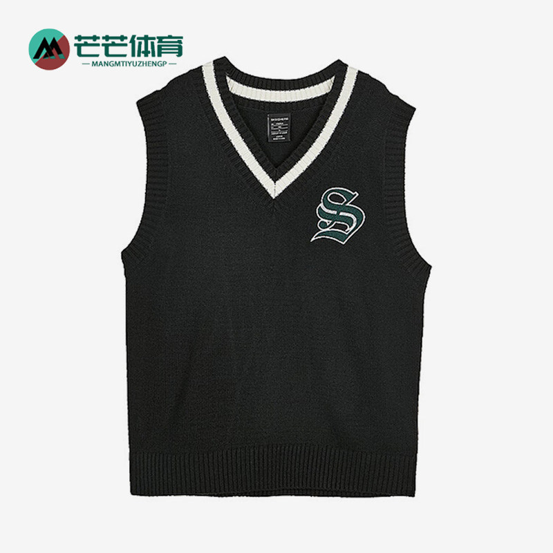 Skechers/斯凯奇正品新款男女同款V领无袖套头舒适运动背心马甲