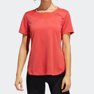 圆领运动休闲短袖 Adidas 女子夏季 新款 T恤FP7195 阿迪达斯正品