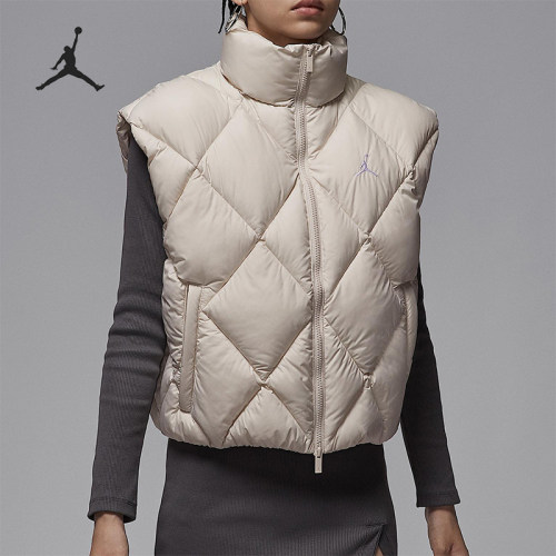 Nike/耐克正品JORDAN女士日常立领保暖耐穿休闲棉马甲HV0414-104