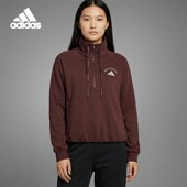 阿迪达斯正品 HALF ZIP Adidas SWEAT女士短款 加绒卫衣KC0066