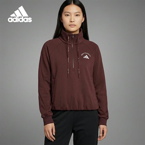 Adidas/阿迪达斯正品HALF ZIP SWEAT女士短款加绒卫衣KC0066