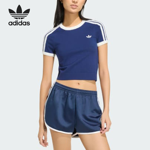 Adidas/阿迪达斯正品KNITTED T-SHIRT女士运动短袖T恤KW2606