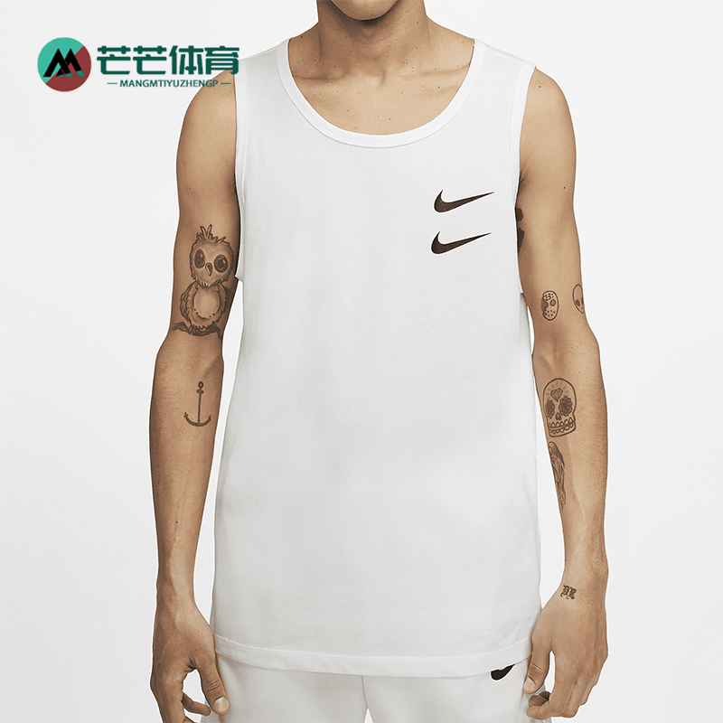 Nike/耐克正品2025男士休闲无袖印花圆领套头背心T恤CQ5293-100