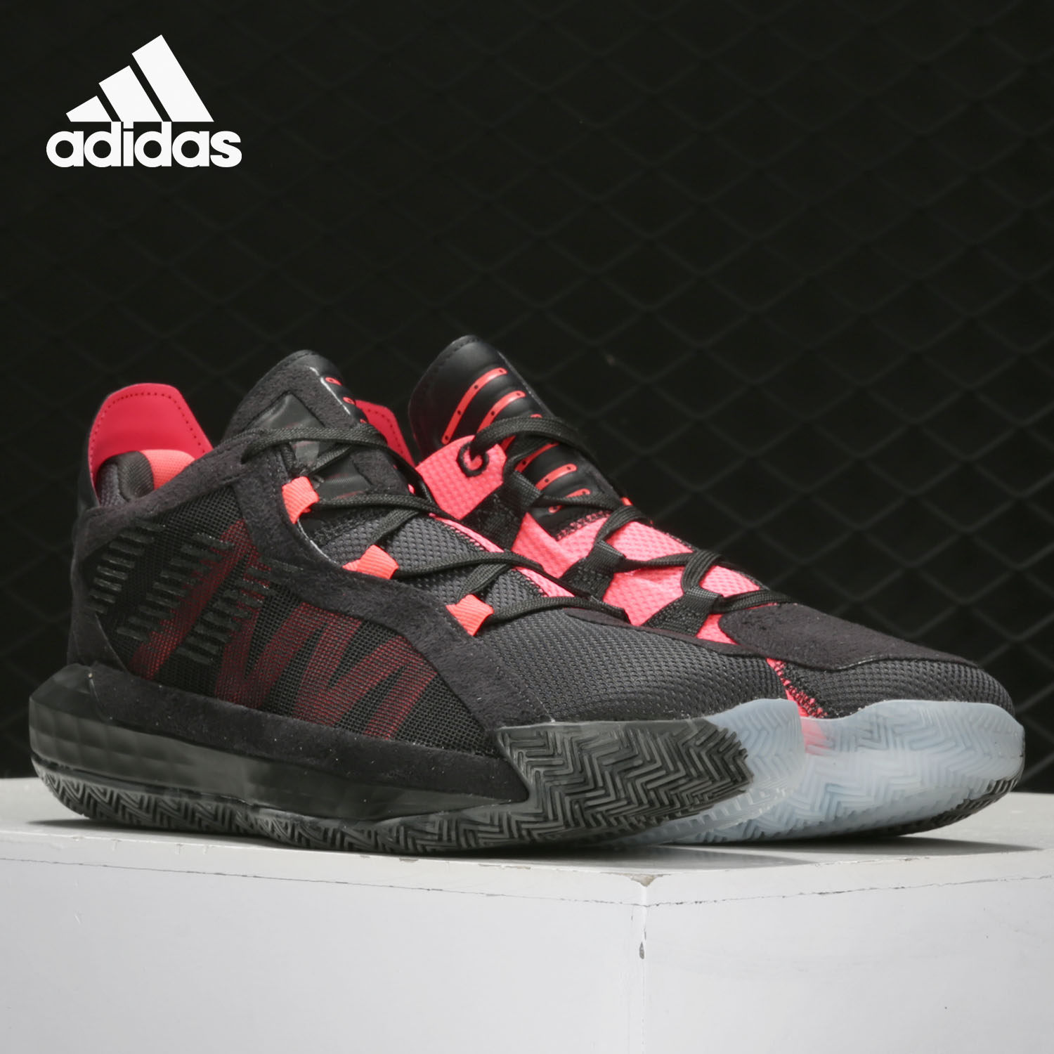 adidas/阿迪达斯dame 6利拉德6黑白红鸳鸯男子运动篮球鞋ef9875
