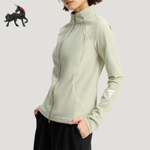 Adidas/阿迪达斯正品FOS SWEAT FULL ZIP 女士运动修身外套KU5381
