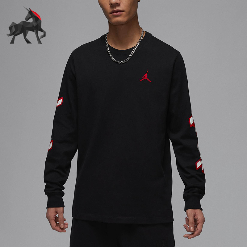 Nike/耐克正品JORDAN男士透气针织圆领训练运动长袖FN5977-010