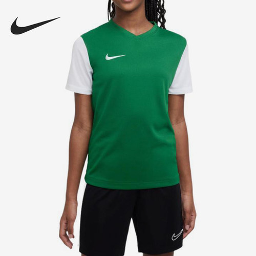 Nike/耐克官方正品夏季款大童透气V领拼接运动足球短袖DH8389-302 - 封面