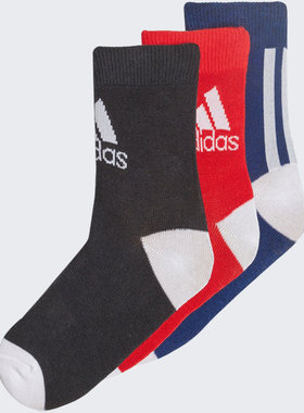 Adidas/阿迪达斯正品新款儿童透气休闲运动三双装袜子 H16377