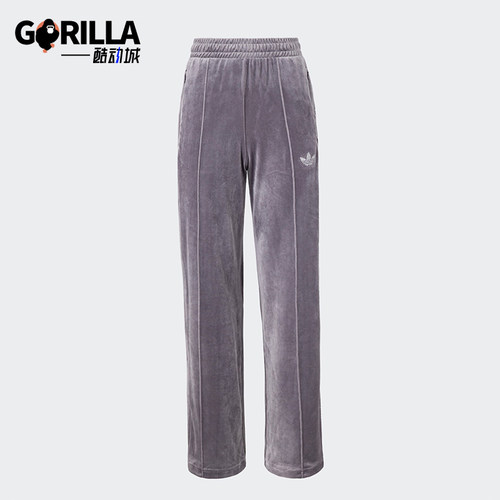 阿迪达斯女士天鹅绒烫钻水钻长裤