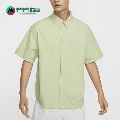 耐克男士系扣短袖衬衫运动T恤