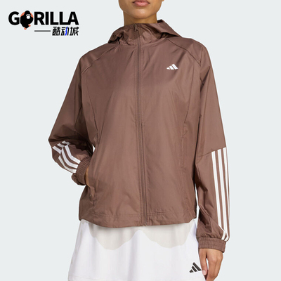 Adidas/阿迪达斯正品新款女士防风连帽经典舒适长袖夹克JX7381