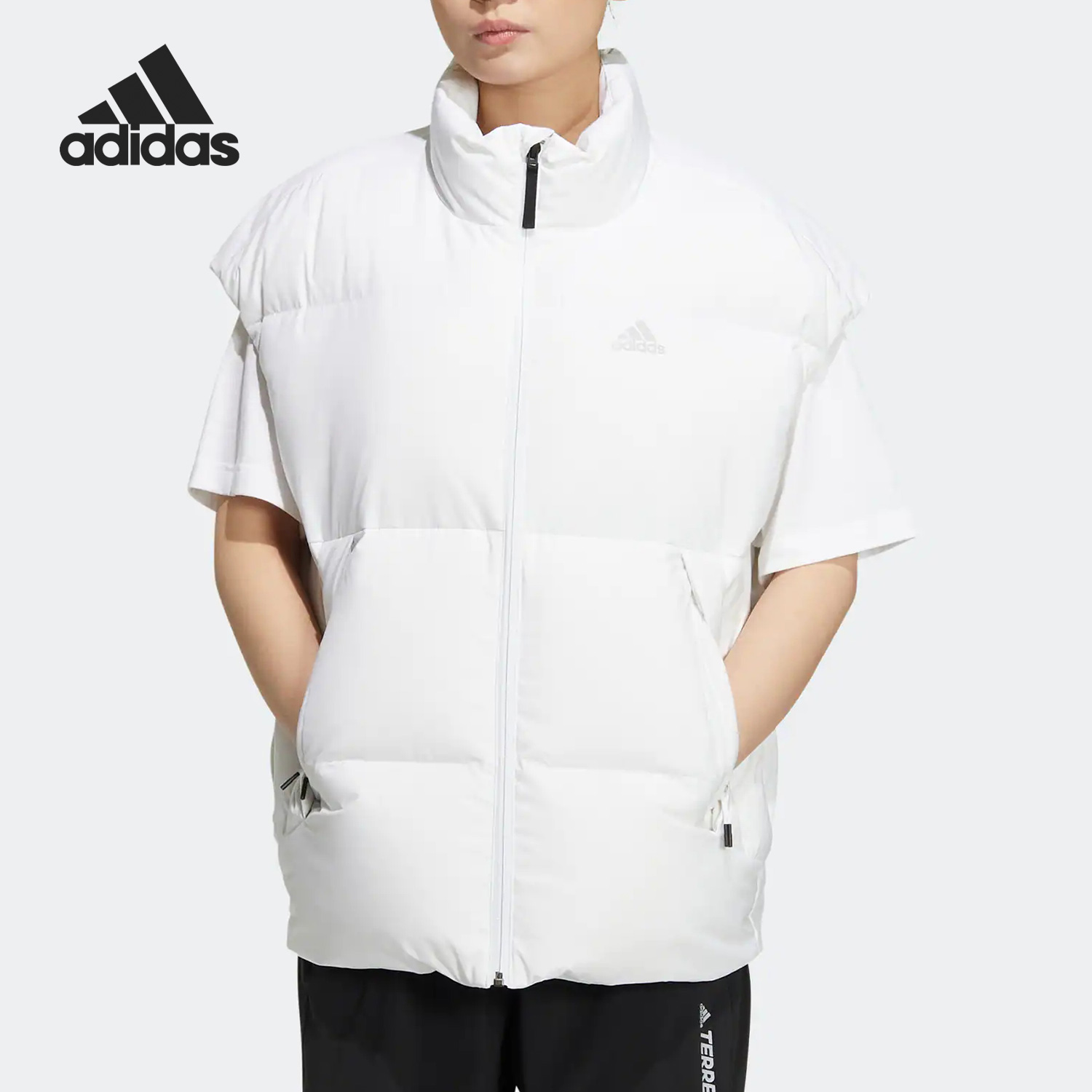 Adidas/阿迪达斯正品当季新款女子户外运动羽绒马甲HR5238