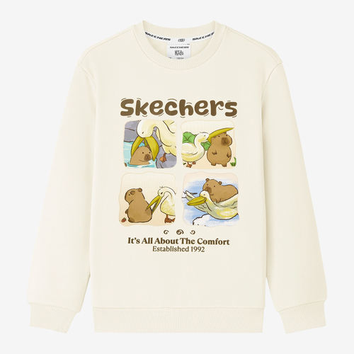 Skechers斯凯奇正品儿童款Comfort舒适精选卡通卫衣L425K124-0074