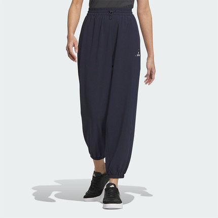 Adidas阿迪达斯正品新款女士宽松透气百搭休闲束脚长裤JN7773