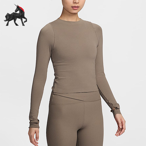 Nike/耐克正品Zenvy Dri-FIT女士瑜伽透气长袖T恤FN3023-233