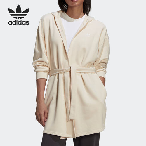 Adidas/阿迪达斯正品三叶草女子时尚连帽休闲开衫外套 HU1637
