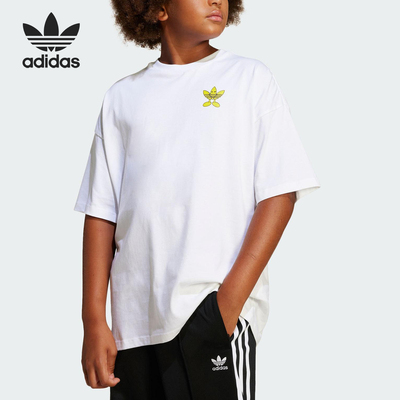 Adidas/阿迪达斯正品三叶草大童针织透气休闲圆领短袖JD0411