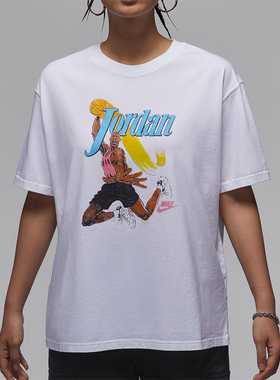 Nike/耐克正品JORDAN女士圆领透气运动休闲短袖T恤FV7123-100