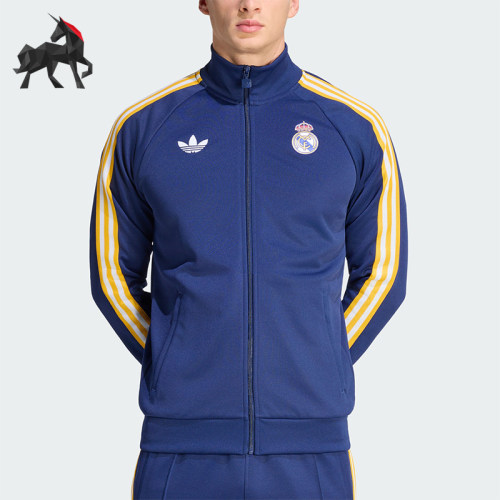 Adidas/阿迪达斯正品春秋男士训练足球立领复古夹克外套KE3846