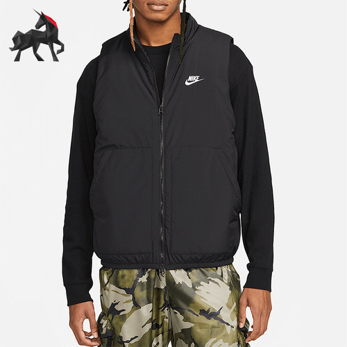Nike/耐克正品新款男士经典立领保暖拉链棉马甲DX0677-010
