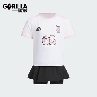 阿迪达斯正品 运动休闲套装 2025夏季 小童透气经典 JM3455 款 Adidas