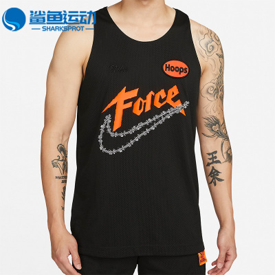耐克男子宽松印花篮球背心