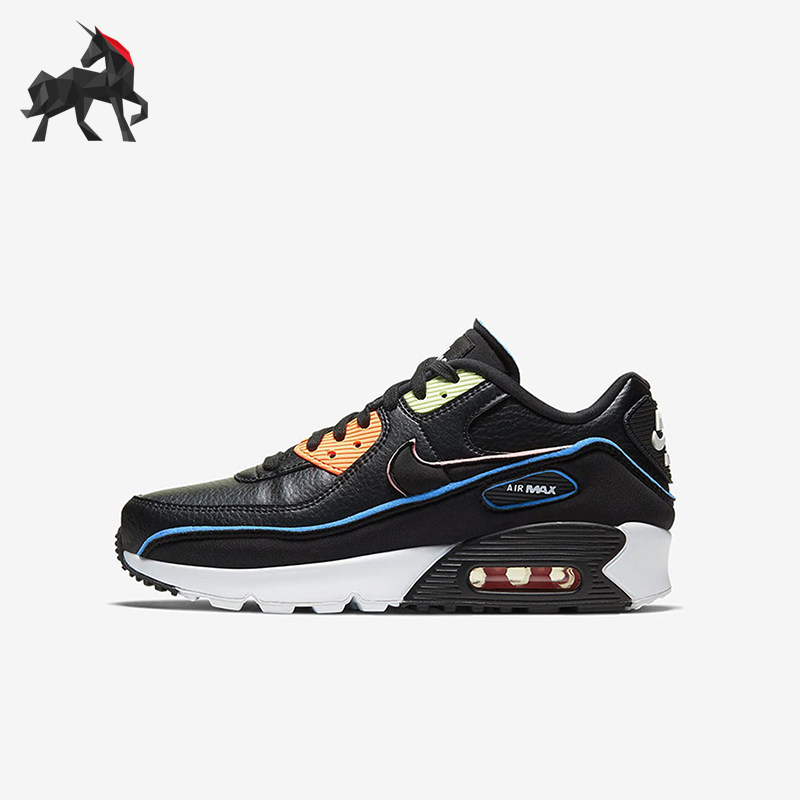 Nike/耐克正品AirMax90SE新款儿童黑色鞋经典跑步鞋CK4068-01