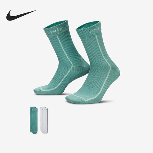 Nike/耐克正品Everyday Plus女士中筒运动袜经典两双装HQ7762-904