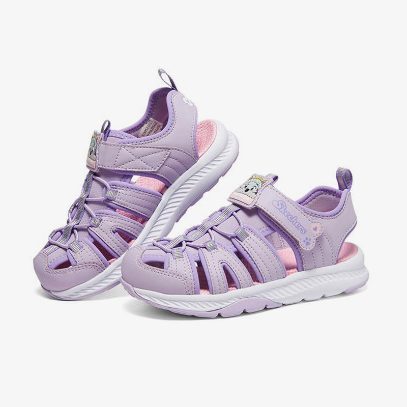 Skechers/斯凯奇正品汪汪队系列联名女童夏季魔术贴包头凉鞋