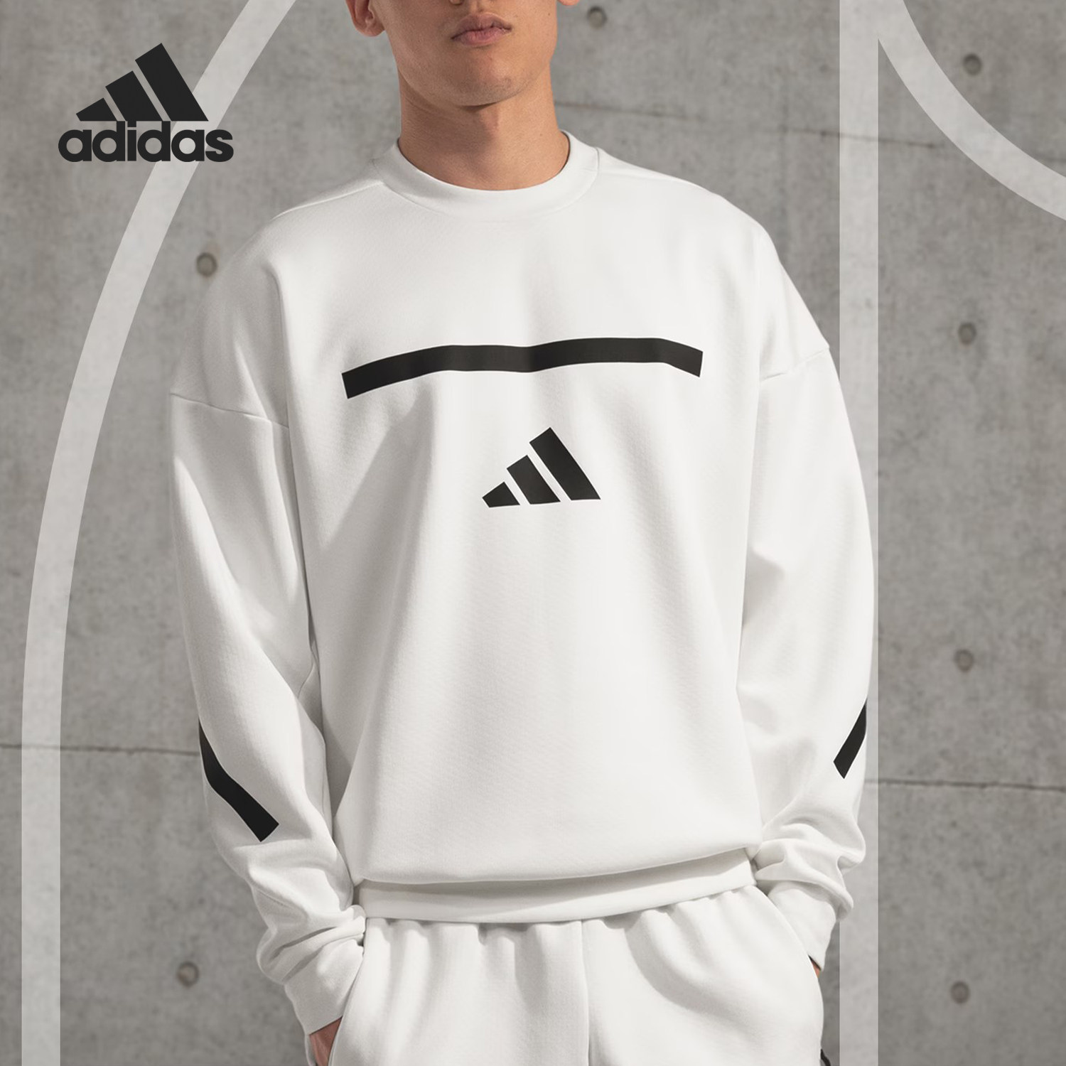 Adidas/阿迪达斯正品M Z.N.E. CRW男士运动训练卫衣JF2451