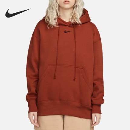 Nike/耐克官方正品新款女士宽松运动休闲加绒针织卫衣DQ5861-832