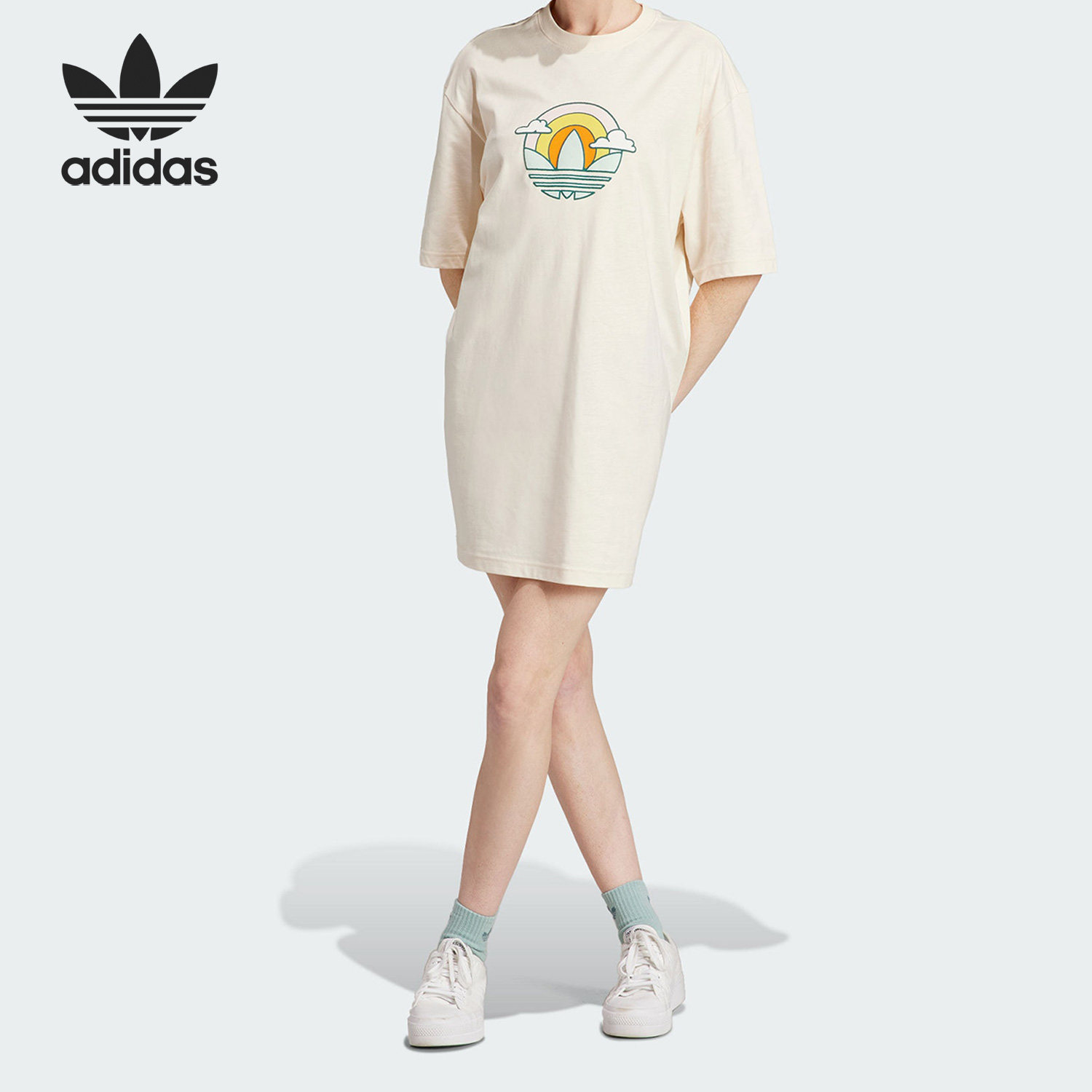 Adidas/阿迪达斯官方正品三叶草夏季运动短袖圆领连衣裙IN4138,运动服/休闲服装,运动连衣裙,淘宝优惠券,粉丝福利购,淘宝优惠卷