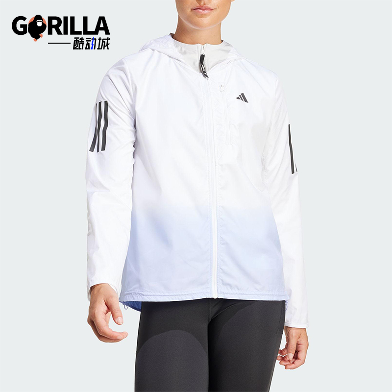 Adidas/阿迪达斯正品新款女士跑步渐变运动连帽外套JC9895