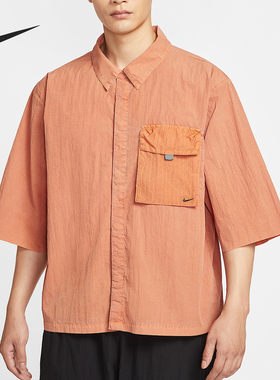 Nike/耐克正品2025夏季款男士宽松梭织翻领运动上衣HJ2955-815