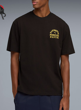 Puma/彪马正品PUMANOWTE新款男黑黄色圆领经典短袖T恤634746-01