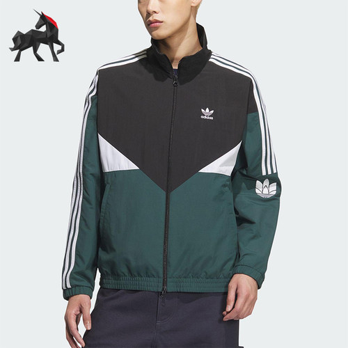 Adidas/阿迪达斯正品三叶草男女宽松经典运动拼接梭织外套KC3115