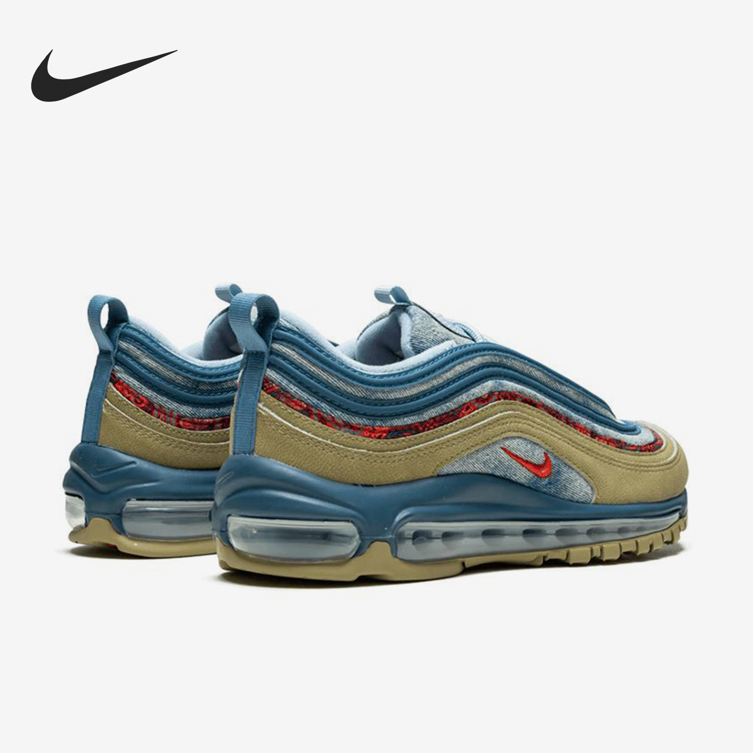 Nike/耐克官方正品Air Max 97 GS女子大童牛仔跑步鞋BV6374-200